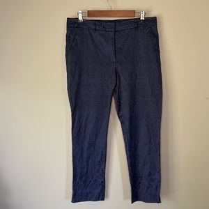 WHBM slim ankle pants embossed  paisley shiny